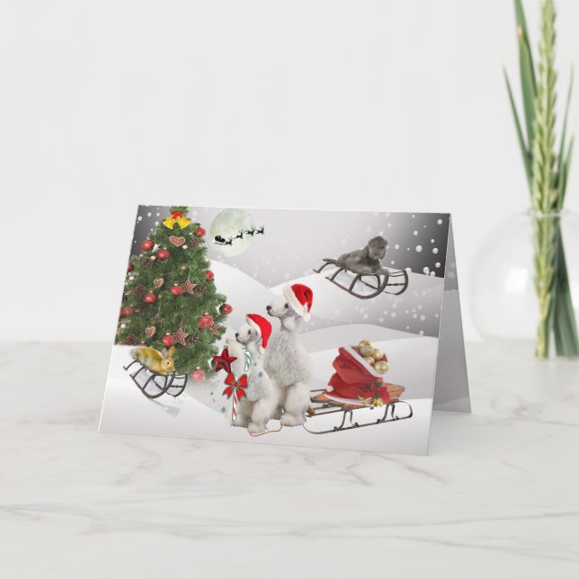 Bedlington Terrier Weihnachtstagesspaß-Karten Feiertagskarte (Vorderseite)