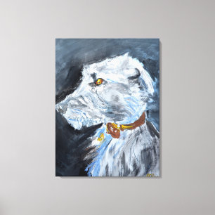 Bedlington Whippet-Hundeporträt Leinwanddruck