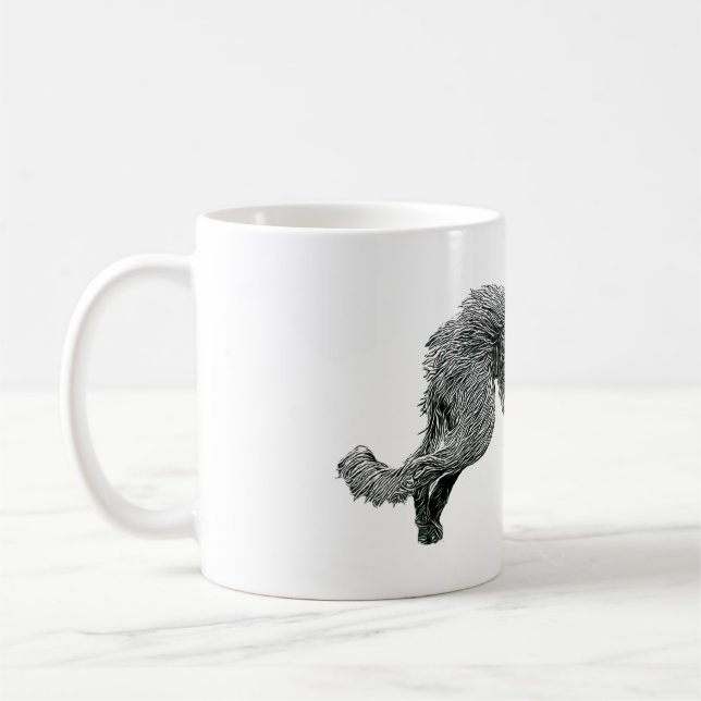 Bedlington Whippet Lurcher Dog Line Zeichn Art Kaffeetasse (Links)