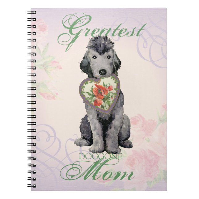 Bedllington Terrier Heart Mama Notebook Notizblock (Vorderseite)