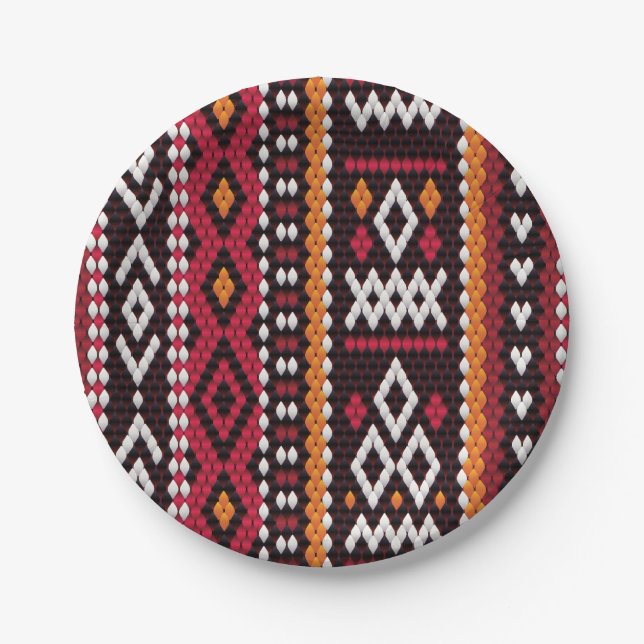 Bedouin Sadu Fabric Pappteller (Vorderseite)