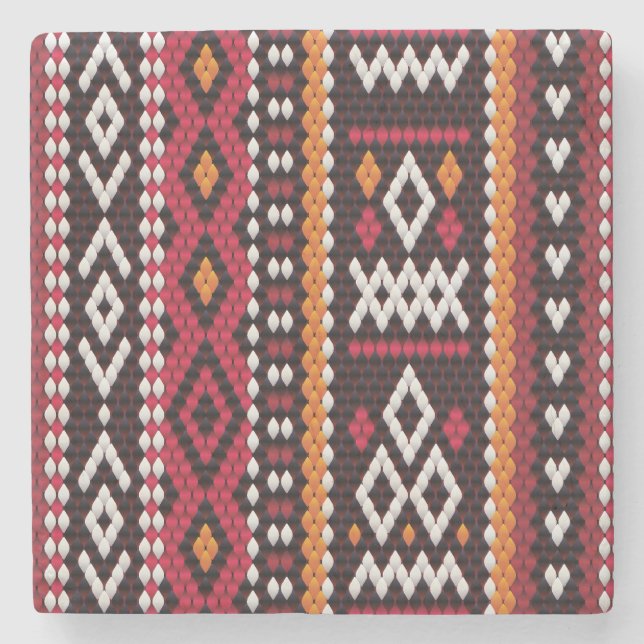 Bedouin Sadu Fabric Steinuntersetzer (Vorderseite)