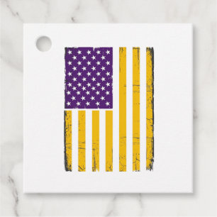 Bedrängte lila und goldene amerikanische Flagge Ve Geschenkanhänger
