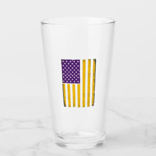 Bedrängte lila und goldene amerikanische Flagge Ve Glas