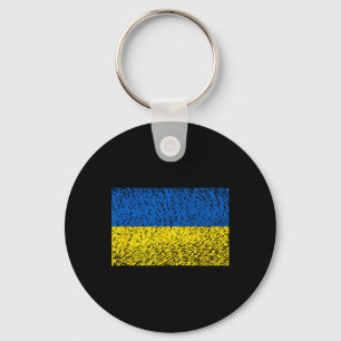 Bedrängte Ukraine-Flagge Blau Gelb Patriotischer S Schlüsselanhänger
