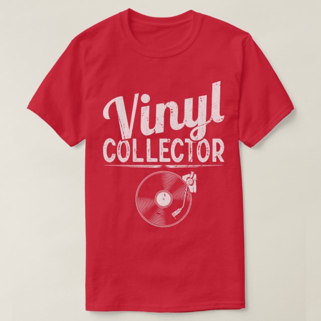 Bedrängte Vinyl-Sammler T-Shirt (Design vorne)