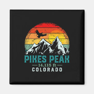 Bedrängter Pikes Peak Berg Colorado Retro Wandern Magnet