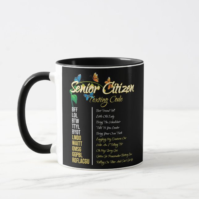 Bedrängter Senior Bürger Textcode Opa Tasse (Links)