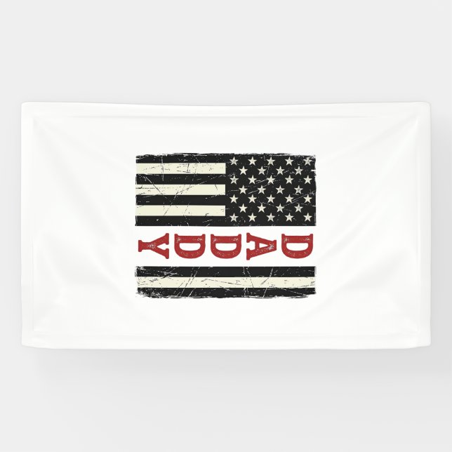 Bedrängtes Daddy-Amerikanische-Flagge-Shirt-Design Banner (Horizontal)
