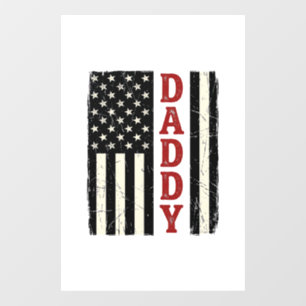 Bedrängtes Daddy-Amerikanische-Flagge-Shirt-Design Fensteraufkleber