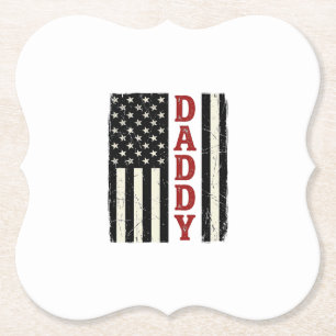 Bedrängtes Daddy-Amerikanische-Flagge-Shirt-Design Untersetzer