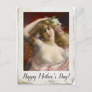 Bedrängtes Foto einer viktorianischen Dame Postkarte