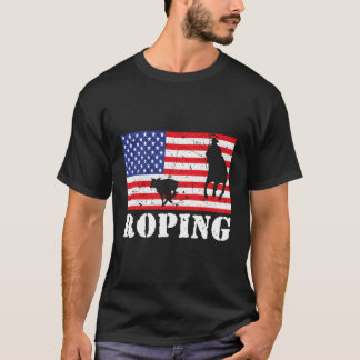 Bedrängtes Lasso USA Amerikanische Flagge Vintage T-Shirt