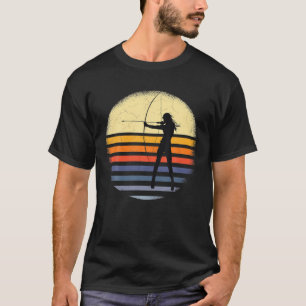 Bedrängtes Vintage-Bogenjagd-Mädchen Bogenschießen T-Shirt