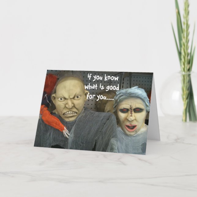 BEDROHENDE HALLOWEEN EINLADUNG (Vorderseite)