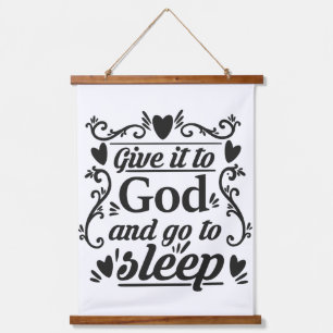 Bedroom Sign Wandteppich Mit Holzrahmen