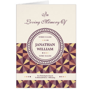 Bedruckbare Begräbnis- Programm-Schablone