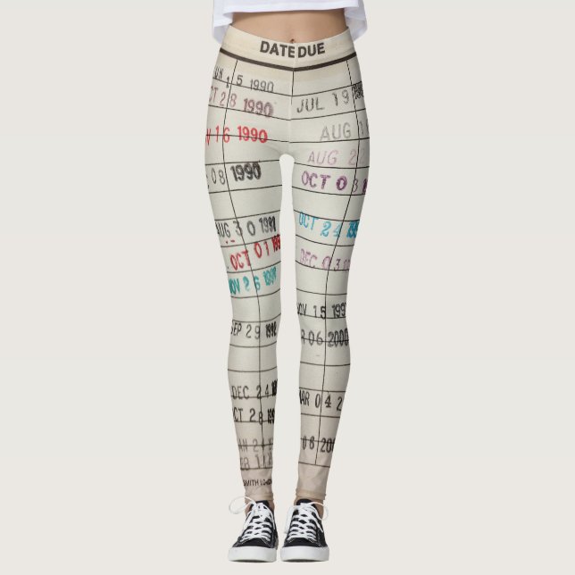 Bedruckbare Bibliotheks-Karten-Leggings Leggings (Vorderseite)