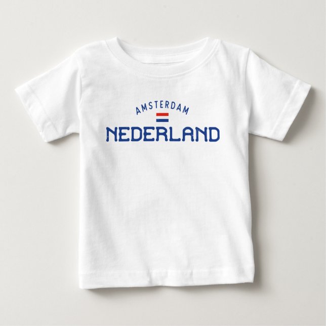 Bedrückt Amsterdam Nederland (Niederlande) Baby T-shirt (Vorderseite)