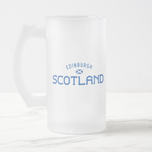 Bedrückt Edinburgh Schottland Mattglas Bierglas (Links)