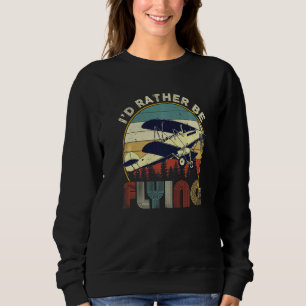 Bedrückt Ich Würde Lieber Lustiges Flugzeug Fliege Sweatshirt