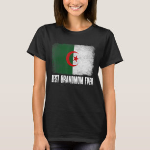 Bedrückte algerische Flagge Beste Großmutter je Fa T-Shirt