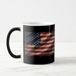 Bedrückte amerikanische Flag Magic Morphing Coffee Verwandlungstasse