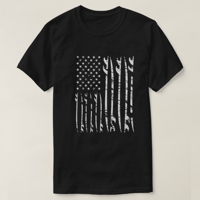 Bedrückte amerikanische Flagge und Surfbretter T-Shirt (Design vorne)