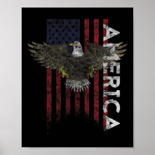 Bedruckte amerikanische Flagge Vintage USA-Flaggen Poster
