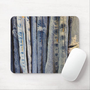 Bedrückte blaue Jeans Mousepad