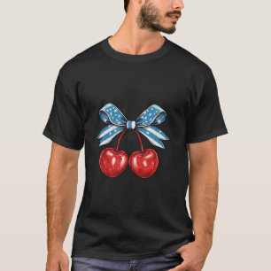Bedrückte Coquette Bow Simple Pink 4. Juli Cu T-Shirt