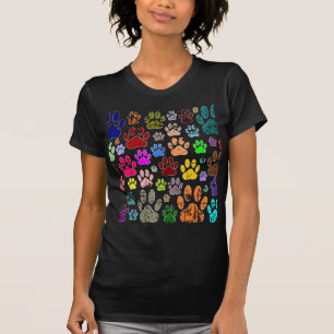 Bedrückte farbige Hundeschlittendrucke T-Shirt