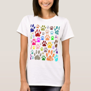Bedrückte farbige Hundeschlittendrucke T-Shirt