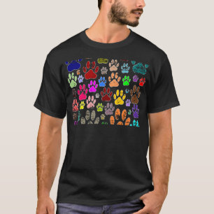 Bedrückte farbige Hundeschlittendrucke T-Shirt