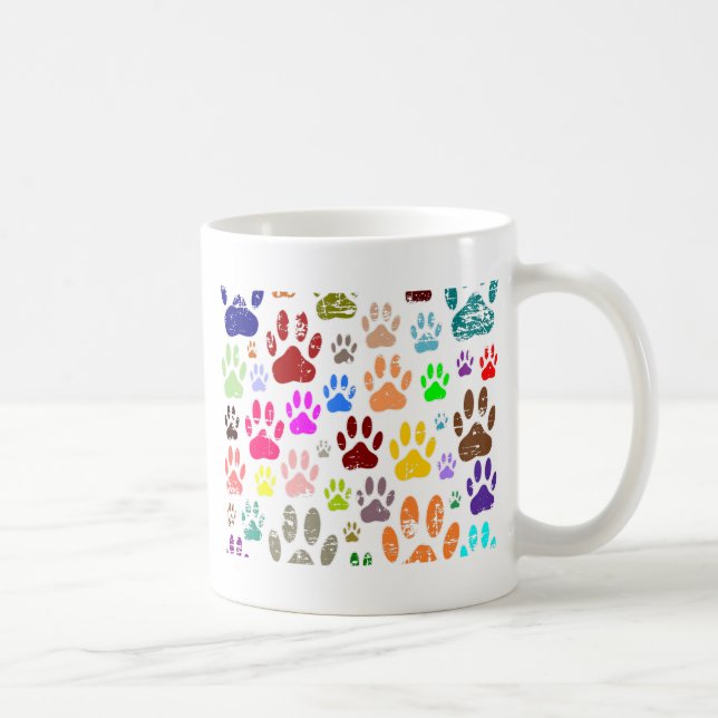Bedrückte farbige Hundeschlittendrucke Tasse (Rechts)