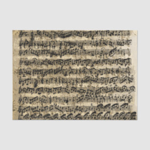 Bedrückte Gold Sheet Music Vintag Seidenpapier