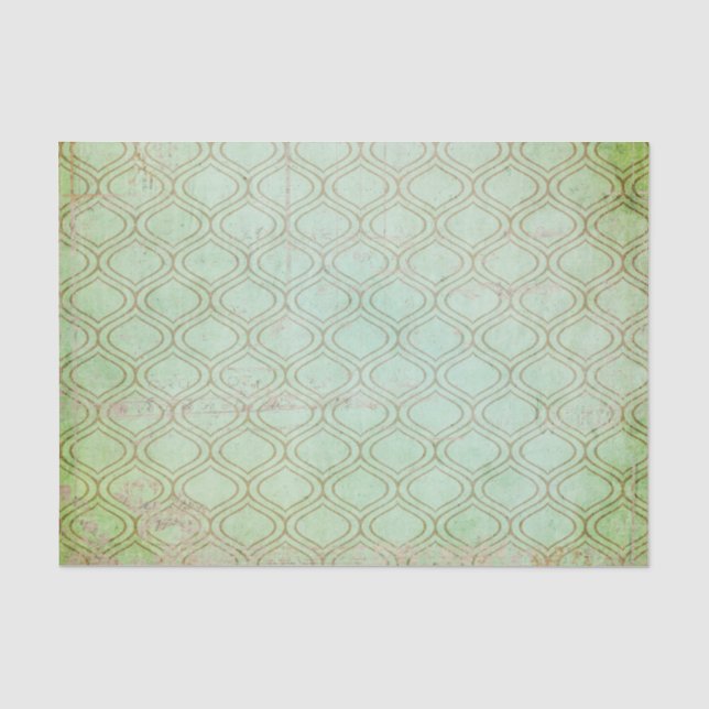 Bedrückte grüne Kunst-Déco Seidenpapier (Vorderseite)