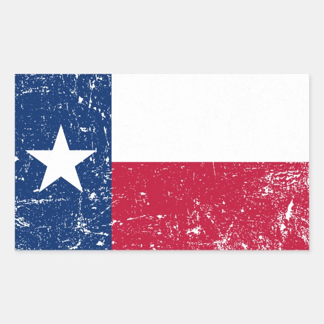 Bedrückte Grunge Texas-Flagge Rechteckiger Aufkleber (Vorderseite)