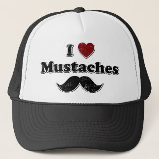 Bedrückte ich Herz Mustaches Design Truckerkappe