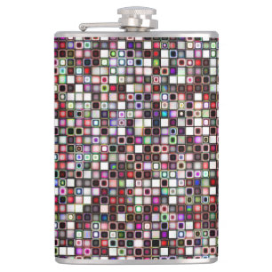Bedrückte Jewel Tones Textured Tiles Pattern Flachmann