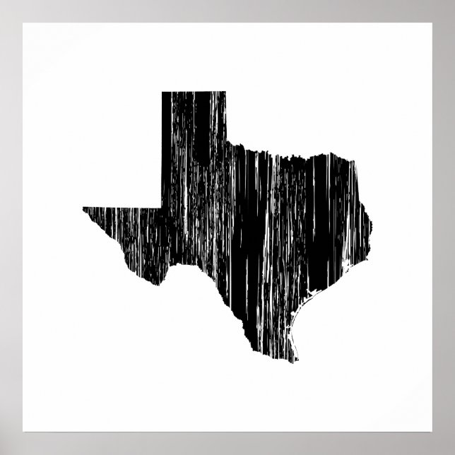 Bedrückte Kontur von Texas-Staat Poster (Vorne)