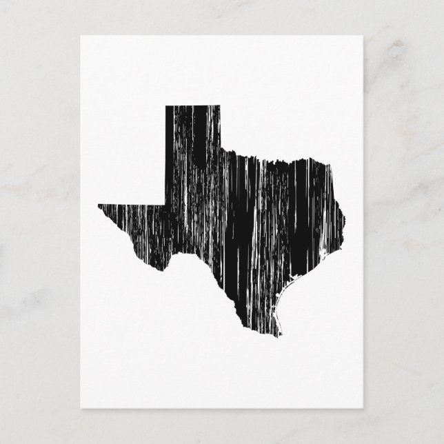 Bedrückte Kontur von Texas-Staat Postkarte (Vorderseite)