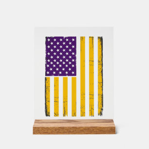 Bedruckte lila und goldene amerikanische Flagge Ve Acrylschild