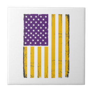 Bedruckte lila und goldene amerikanische Flagge Ve Fliese