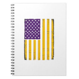 Bedruckte lila und goldene amerikanische Flagge Ve Notizblock