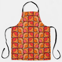 Bedruckte orangefarbene Schürze