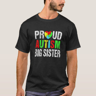 Bedrückte Proud Autismus Big Sister Heart Family M T-Shirt