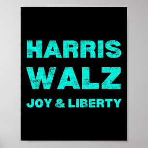 Bedrückte Retro Harris W 2024 Harris W Joy and Li Poster