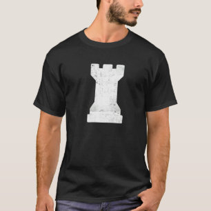Bedrückte Schach Piece White Rook White Schach Cas T-Shirt