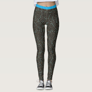 Bedruckte Schalttafel Blue Gold Black Glitzer Leggings